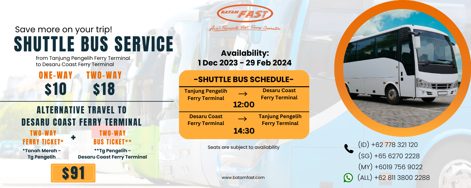 Tanah Merah Desaru Coast Ferry Booking - Desaruferries.com